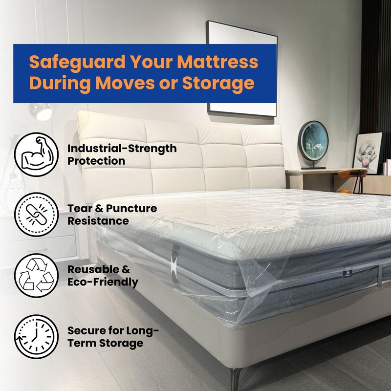 VICMORE Full Size Heavy-Duty Plastic Mattress Bag for Moving &