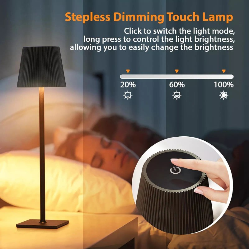 Neoglint 2X Modern Touch Control Table Lamps Dimmable Bedside Lamp