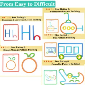 JoyJoyful Wooden Montessori Toy from 2 3 4 5 6 Years, Wooden Toy Preschool Educational Games, Wooden Puzzle Shape Adjustment Game, Puzzle from 3 Years Boys Girls