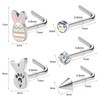 AccGin Easter Nose Studs Nostril Rings, Rabbit Pattern Stainless Steel