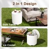 Trygoal Outdoor Cooler Side Table, 2-in-1 Ice Chest Cool Side