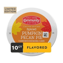 Community Coffee Spiced Pumpkin Pecan Pie Flavored 10 Count Coffee Pods, Medium