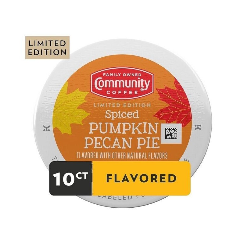 Community Coffee Spiced Pumpkin Pecan Pie Flavored 10 Count Coffee