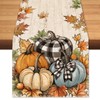 Cloudfomila Fall Pumpkin Blessed Table Runner Farmhouse Burlap Table Runners,