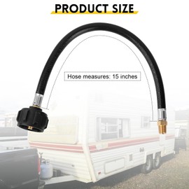 15 Inch RV Propane Hose with 1/4" Male NPT & QCC1 Inlet, Camper Propane Hose Compatible with Flame King, Camco, Fairview, for 2-Stage Auto Changeover Regulator - 2 Pack