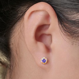 limerencia Pure Titanium CZ Stud Earrings Hypoallergenic F136 Implant Grade Earrings with 5A Simulated Diamonds Stud Earrings for Sensitive Ears, Titanium