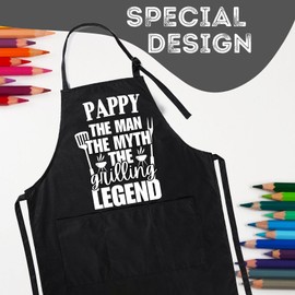 InnoBeta Pappy Gifts, Grandpa Apron with Pocket and Adjustable Neck Strap, Kitchen Cooking Cute Apron, Birthday, Christmas, Grandpa Kitchen Gift