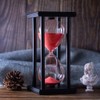 Hourglass Timer with Red Sand, 60 Minute Wooden Frame Sand