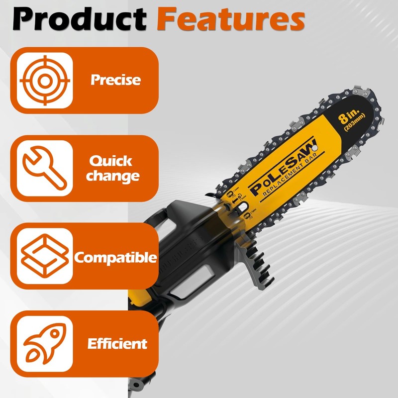 LikeLion 8-inch Pole Saw Replacement Bar DWZCSB8, DCPS620B, Fit for