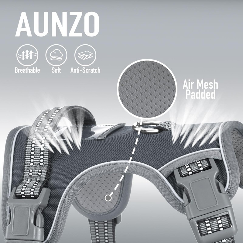 AUNZO No-Pull Adjustable Dog Harness for Small Dogs,Easy Control with