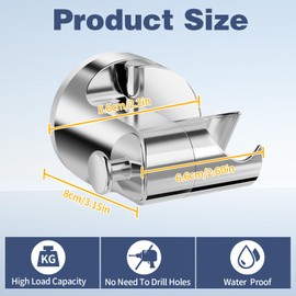 NVGVUP Shower Head Holder, Suction Cup, Hand Shower Holder, No Drilling, Removable Shower Holder for Hand Shower, Adjustable 360° Rotatable Shower Head Holder, Universal Wall Mounted Shower Head