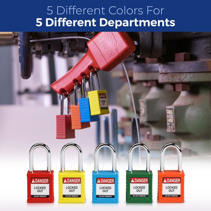Brady Safety Lockout Padlock Sets - 6 Pack - Red