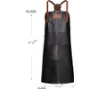 Theodore Extra Large Black Leather Apron - Cross Back Leather