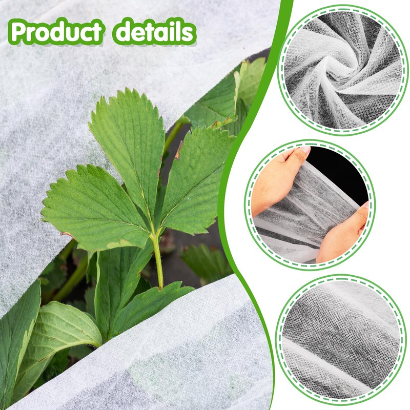 Liengoron 2PCS 10 Ft x 50 Ft Plant Covers Freeze