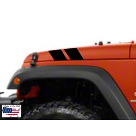 Clausen's World 4 Inch Hood Fender Hash Bar Marks Vinyl Racing Stripe Decals, Fits Wrangler, Silver Grey Metallic