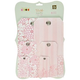 Prima 920777 Donna Downey Screenprinted Canvas Tag Set, Flowers