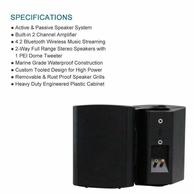 Herdio 200W 4" Waterproof Bluetooth Speakers for Indoor & Outdoor