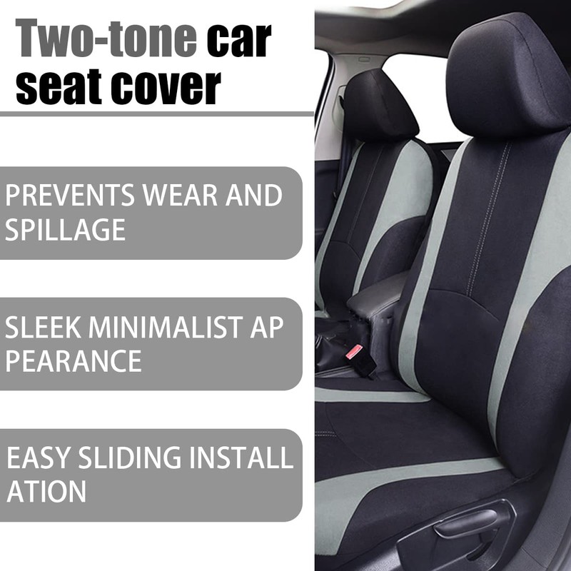 AICEL 9 Piece Car Seat Covers Full Set, Front and