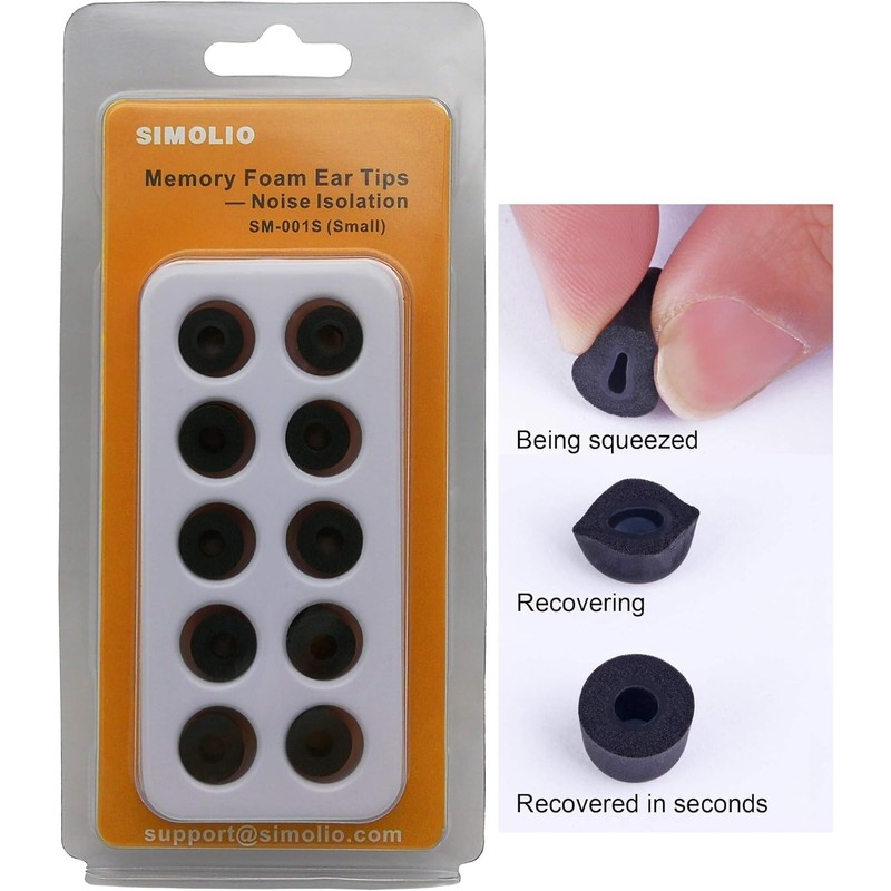 Replacement Earphone Tips for SIMOLIO Wireless TV Headsets, 5 Pairs