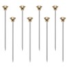 Mewuthede Stainless Steel Cocktail Picks Crown,Metal Martini Sticks,Fruits Toothpicks,Reusable Garnish