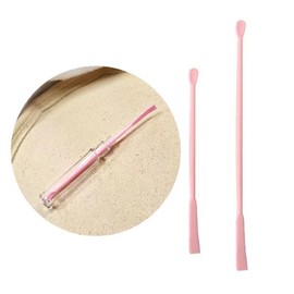 manqianxun Beauty Spatulas, 2 Piece Set, Large and Small ， Makeup Spatula Tool for Small aperture cosmetic bottle|| Mini Spatula | Flexible and Reusable | Scraper head measures only 0.28in Pink