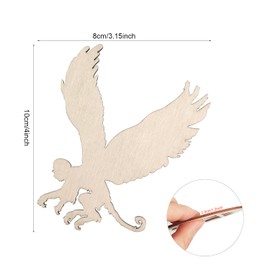 30 Pack 4 Inch Wood Flying Monkey Cutouts Unfinished Wood Flying Monkey Crafts Wooden Flying Monkey Hanging Ornaments DIY Flying Monkey Craft Gift Tags for Home Party Decoration