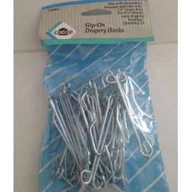 Graber 3-Inch Slip On Drapery Hooks with 1/8-Inch Drop. 14 Hooks per Bag