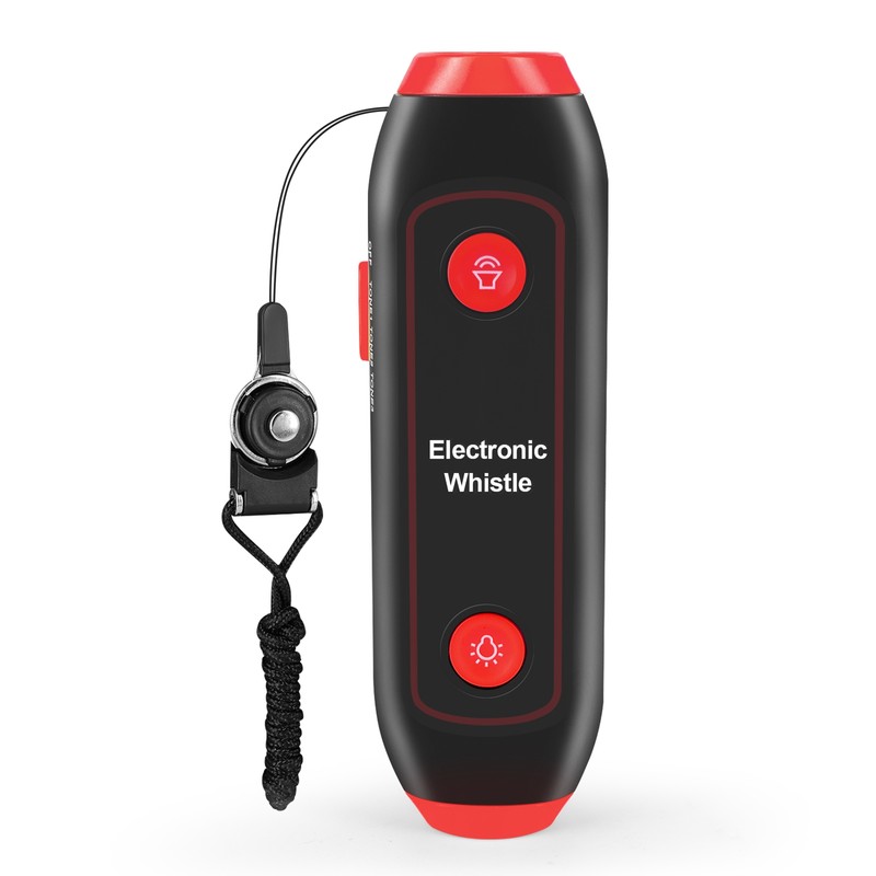 Electronic Whistle Handheld Electric Whistle with Lanyard SOS Light Flashlight