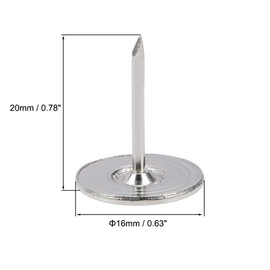 TA-VIGOR 100Pcs Heavy Duty Flat Head Push Pins, Decorative Thumb Tacks for Wall, Furniture Cork Board & Bulletin Board – 16mm x 20mm Upholstery Tacks for Home Office & DIY Use, Silver