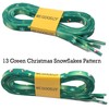 WEGOODZF Flat Shoe Laces Christmas: Green Snowflakes Print Shoelaces 55