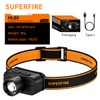 SuperFire Rechargeable Headlamp，Zoom Lightweight Head Lamp,LED Headlamp Rechargeable,Head Flashlight for
