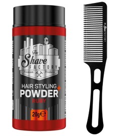 The Shave factory Hair Styling Powder - Mattifying and Volumizing Powder, with comb types suitable for all areas of use, hair comb and powder wax (Comb 050 & Ruby Styling Powder 20gr)