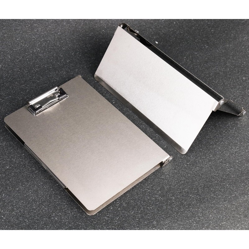 Foldable Stainless Steel Clipboard with Shoulder Strap - Adjustable Size,
