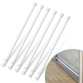 KUANVE 6 Pack Window Security Bars, Adjustable Sliding Glass Door Bar Sliding Door Security Bar Window Safety Lock Bar with Rubber Tips for Children Home, Extends from 15.8-27.6 Inch, White