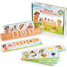 LilliBoh Word Detectives | Award winning Educational Toys for 3 4 5 year olds | Perfect first reading and spelling phonics game | Learning games | Gift for 3 4 5 year old girls and boys