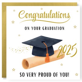 Printperfect - Graduation Card, Congratulations On Your Graduation, well done, you did it, graduation 2025, class of 2025. For Son, Daughter, relative, him, her