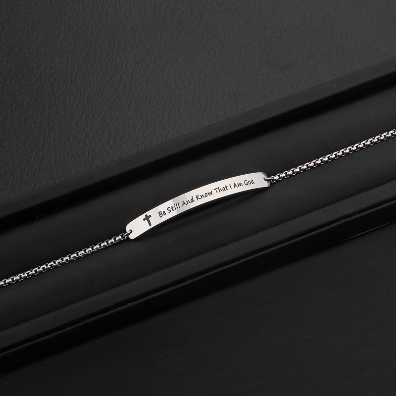 MYOSPARK Scripture Bracelet Bible Verse Jewelry Be Still And Know