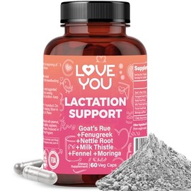 Love You Lactation Support 2,000 mg per Serving | Goat´s Rue + Fenugreek + Nettle Root + Milk Thistle + Fennel + Moringa Leaf | 60 Veggie Caps | 30 Servings