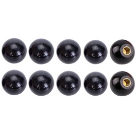 Anawakia Bakelite Ball Knob Round Handle with Black Thread Copper Insert (10,M4 x 16mm)
