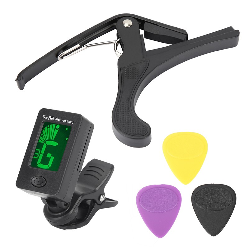Portable Quality Guitar Tool Kit Replacement Parts with Pick Capo