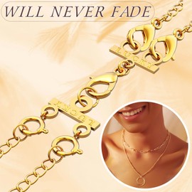 Qulltk Multi Necklace Layering Clasps, Gold and Silver Necklace Connectors for Multiple Necklaces Seperator Clasp for Layered Look