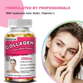 KENOFOR Collagen capsules, anti-aging, moisturizing and improves dryness 60 Capsules