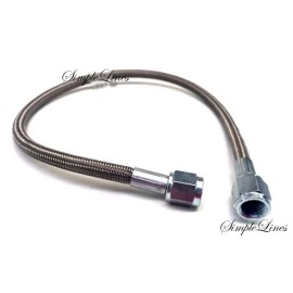 Unbranded Turbo Oil Feed Line 30" Stainless Steel Braided -4 -4AN PTFE Straight line USA