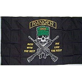 JumpingLight 3x5 Ranger Mess with The Best Flag 3x5 Banner Grommets Army Airborne Premium - Quality Flags