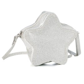 PinkSheep Star Pouch Handbag for Girls, Kids Purse with Adjustable Strap, Polyester, Zipper, Glitter, 1-2L, Star Pattern, PS908