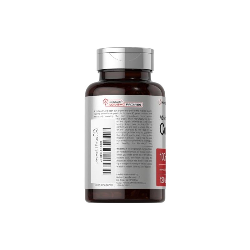 Horbäach Cápsulas blandas de CoQ10 de 100 mg | 120