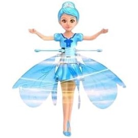 Generic Little Flying Fairy Levitation Girl Dancing Sensory Toy - Cute Gesture Sensing Toy for Children- Inductive Aircraft with Sensors - Mini Flying Toy Helicopter-Blue