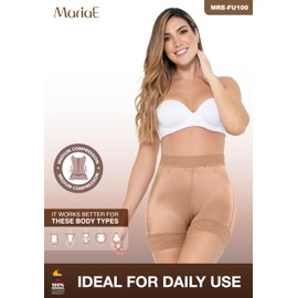 MARIAE FU100 Colombian Faja Short Tummy Control Shapewear Fajas Colombianas Moldeadoras Levanta Cola para Vestidos Black 3X-Large