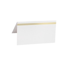 Place Cards Two line Gold Foil Border Pack of 100 Premium Tent Name Place Cards for Table Setting Size 2x3.5 inches - Perfect for Weddings, Banquets Dinner Parties and any other Events