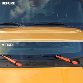 SQQP Front Window Windshield Wiper Arm & Blade Decoration Cover Trim Compatible with 2021 2022 2023 Ford Bronco (Orange)